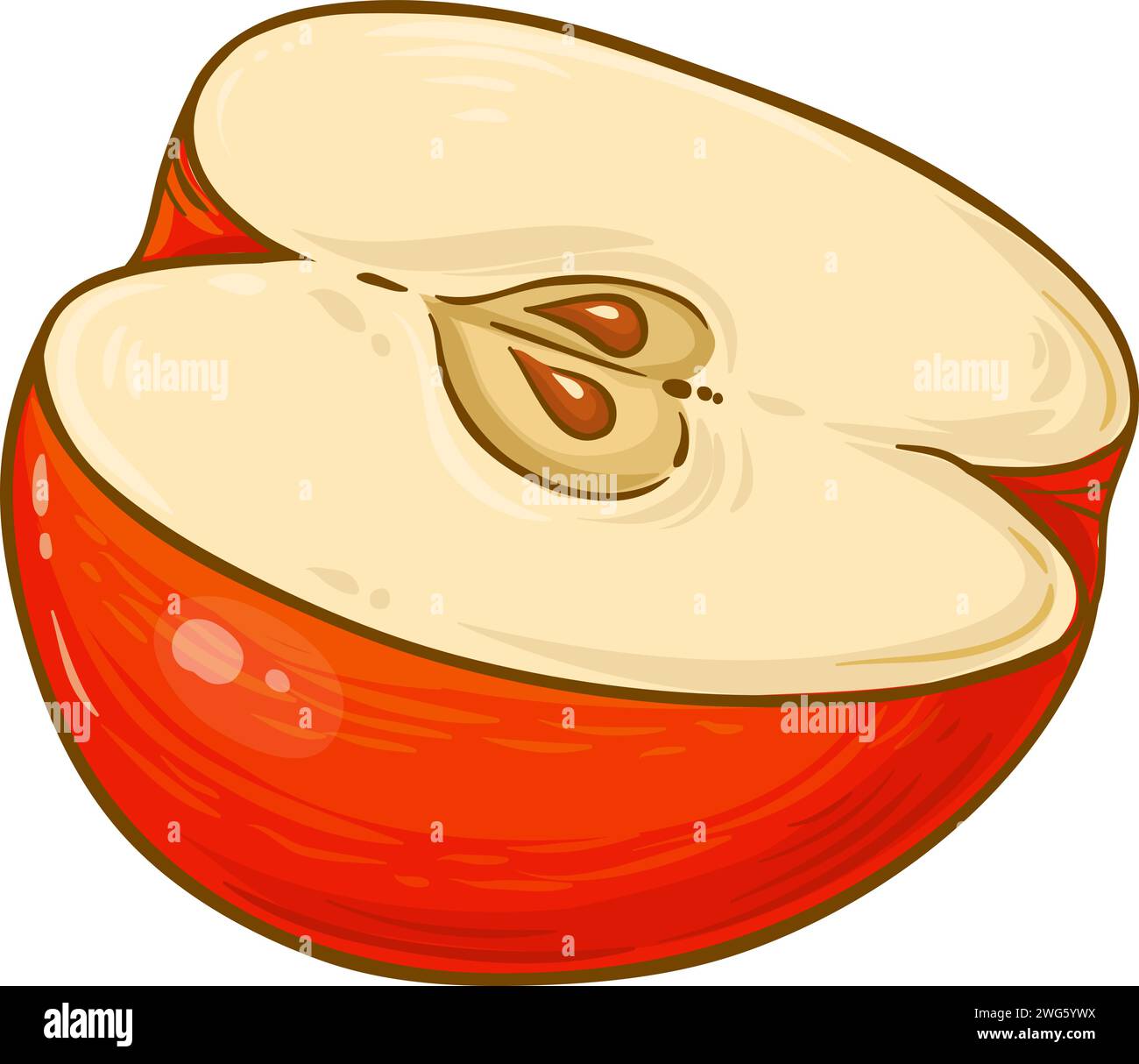 Apple Fruit Colored Detailed Illustration Stock Vector Image & Art - Alamy