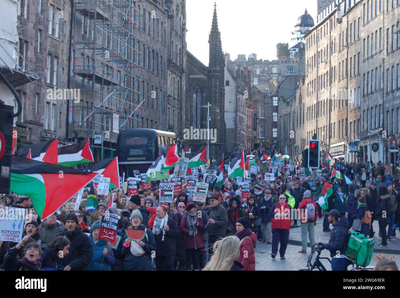 People during a pro-Palestine march in Edinburgh, organised by the