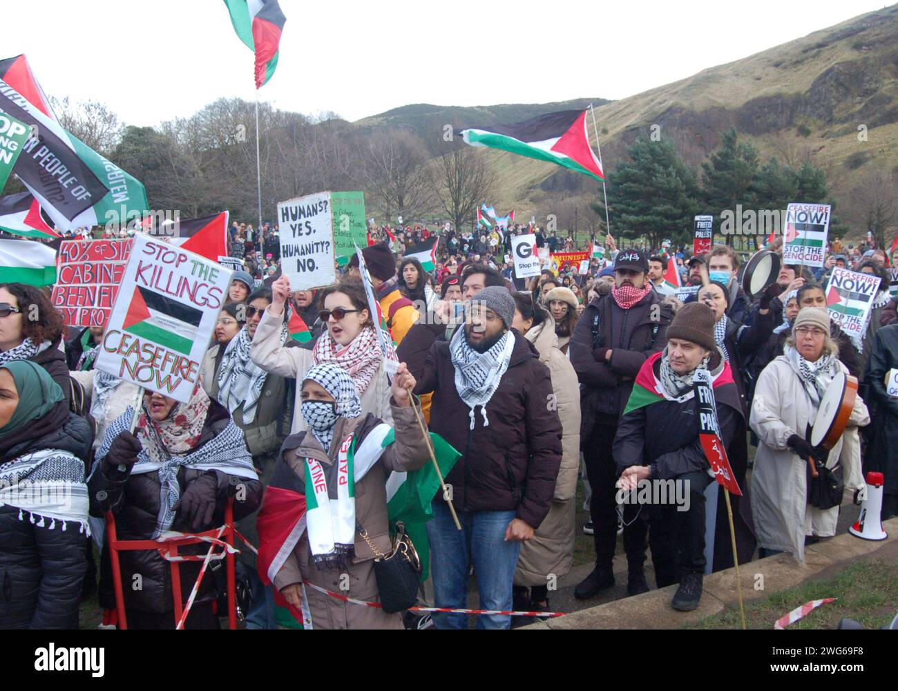 People during a pro-Palestine march in Edinburgh, organised by the