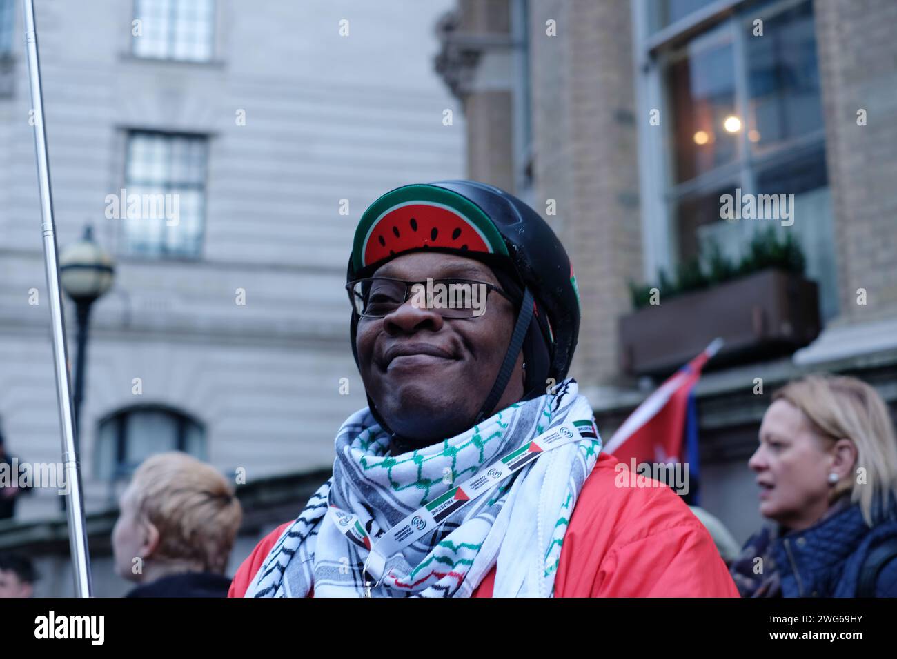 London, United Kingdom. 3rd February, 2024. People attend a National Demonstration in solidarity with Palestine to ask for a ceasefire and the end of genocide in Gaza. Laura Gaggero/Alamy Live News Stock Photo