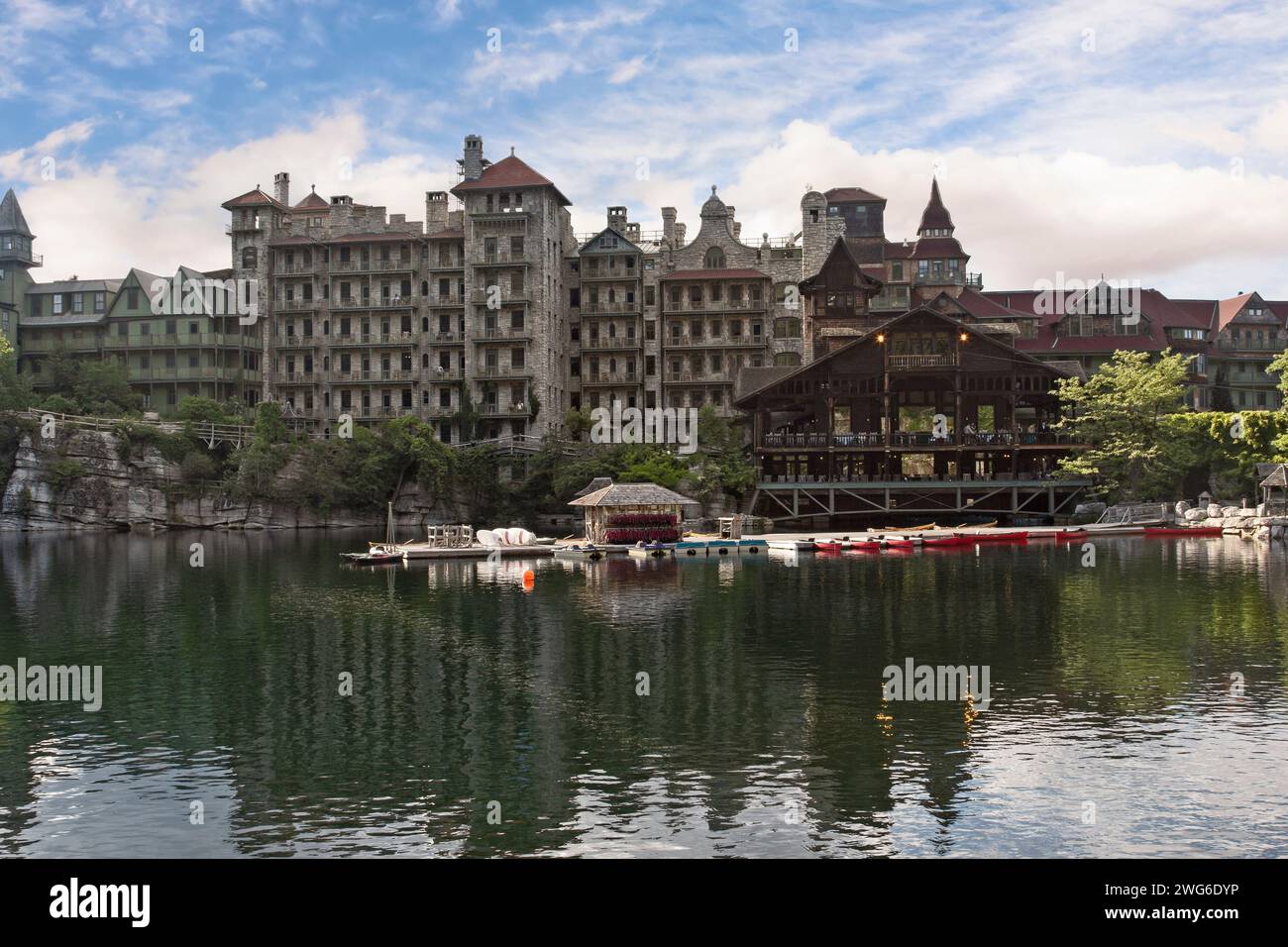 Mohonk Mountain House, historic Victorian hotel in upstate New York, New Paltz. Stock Photo