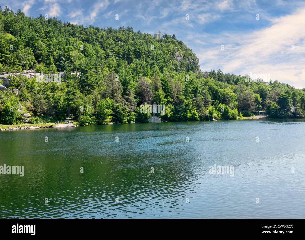 Lake Mohonk, part of Mohonk Mountain House, upstate New York in New Paltz. Stock Photo