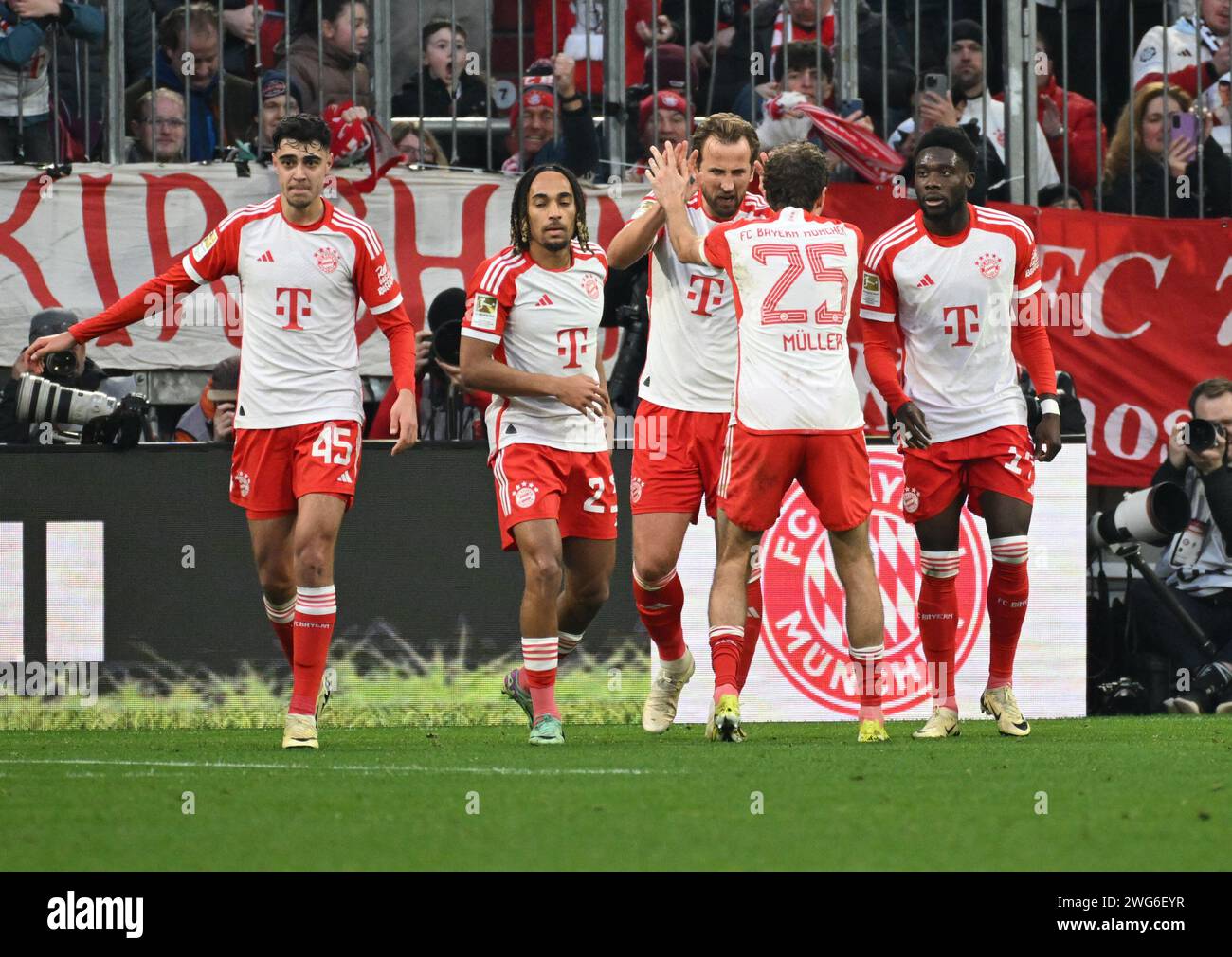  03 February 2024, Bavaria, Munich: Soccer: Bundesliga, Bayern Munich Illustration 