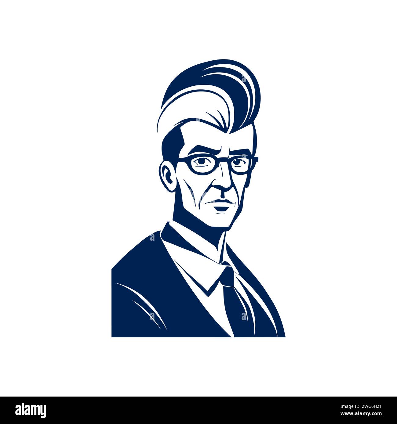 Business man wearing suit with glasses icon vector illustration stock