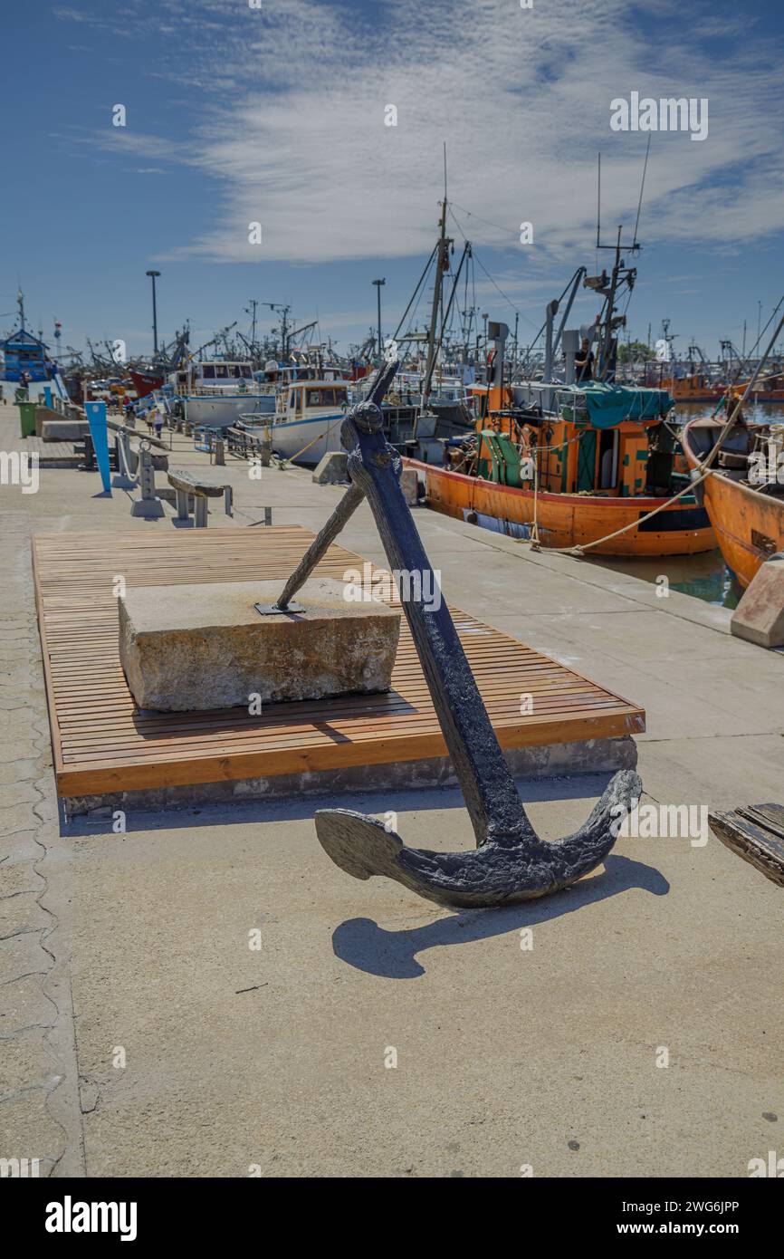 Old rusty anchor in the port of Mar del Plata in Buenos Aires. Stock Photo
