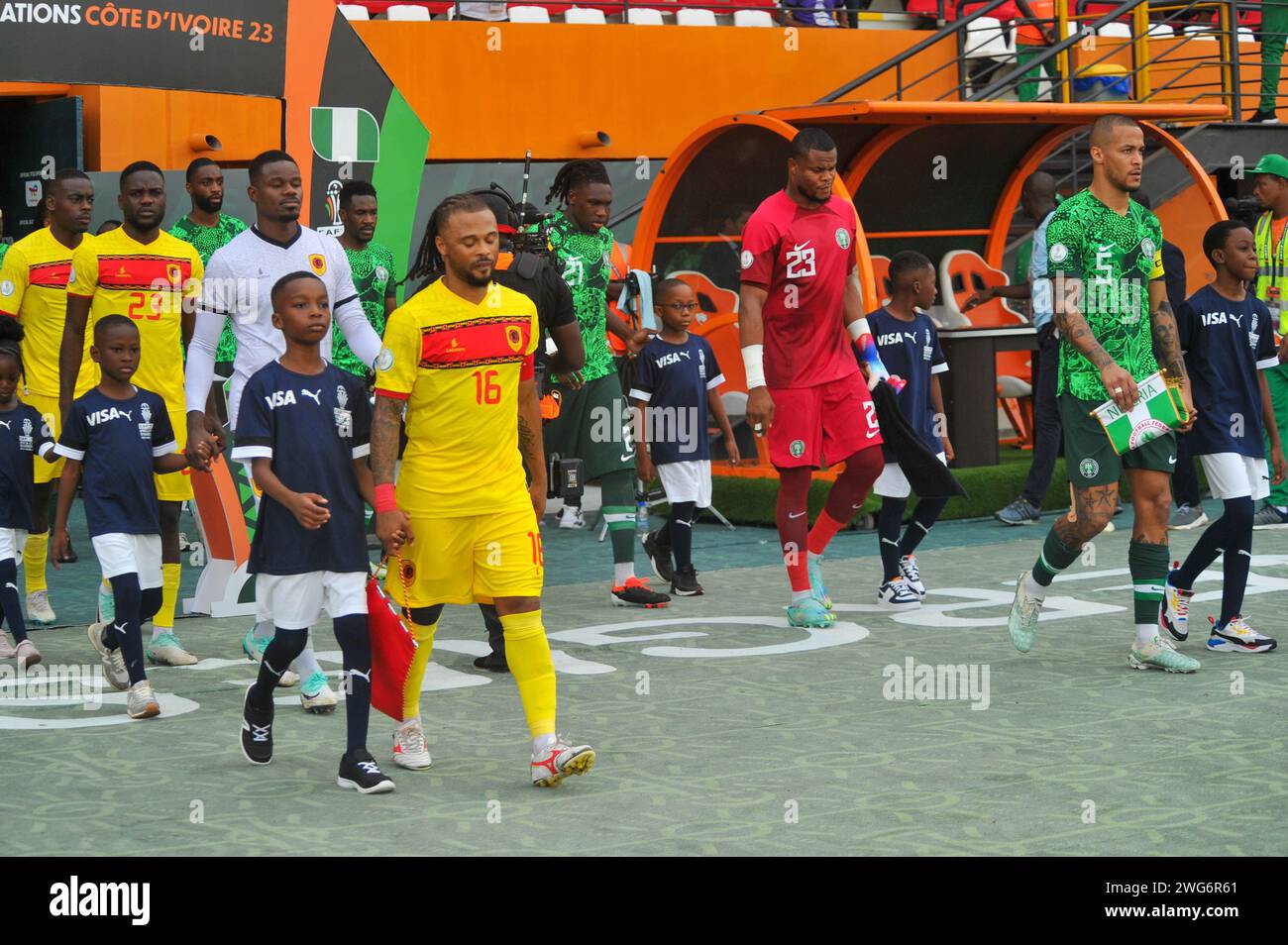 ABIDJAN, COTE D'IVOiRE FEBRUARY 2; Nigeria and Angola during the