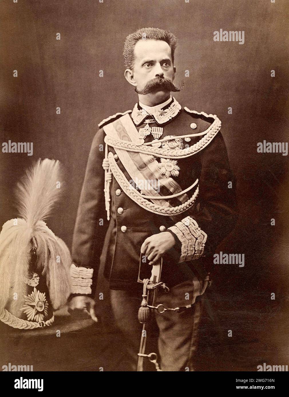 KING UMBERTO I (1844-1900) in 1887 whiloe still King of Savoy. Stock Photo