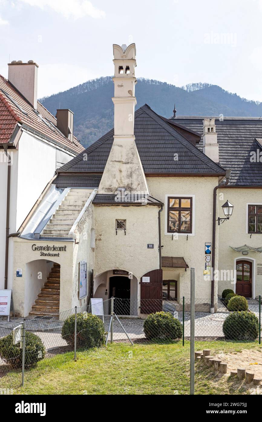 Municipal Office And Registry Office, Weißenkirchen In Wachau, Lower Austria, Austria Stock Photo