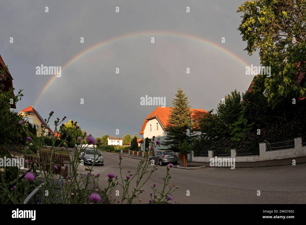 Rainbow In The NÖ Forest District Stock Photo
