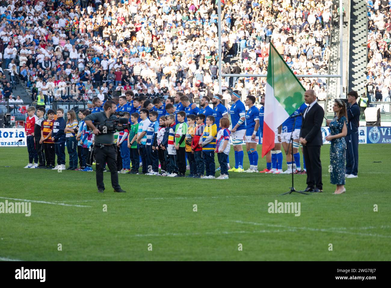 Rome, Italy, 3 feb 2024. Italy vs England, Rugby Six Nations, Italy