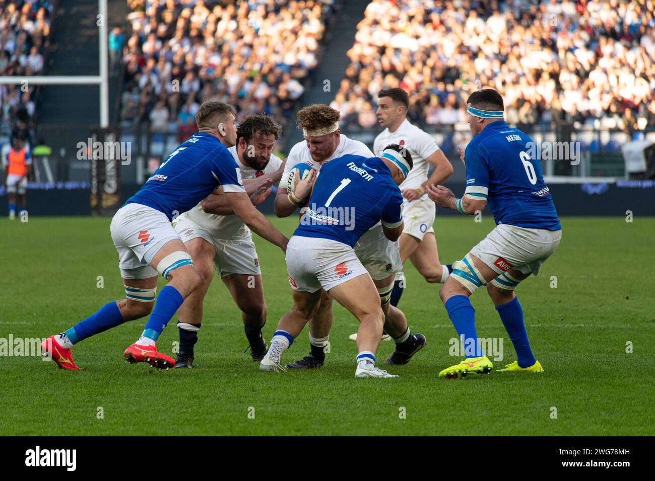 Rome, Italy, 3 feb 2024. Italy vs England, Rugby Six Nations,Ollie