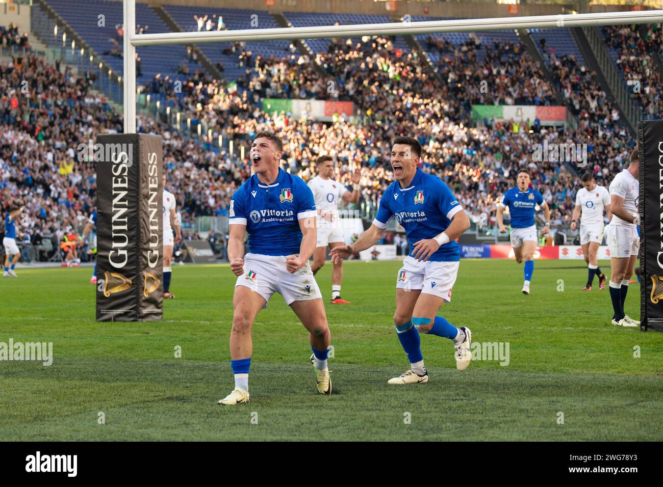 Rome, Italy, 3 feb 2024. Italy vs England, Rugby Six Nations