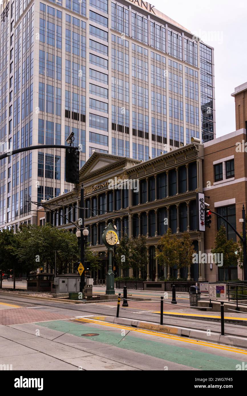 USA, State of Utah, Salt Lake City. View of South Main Street with the