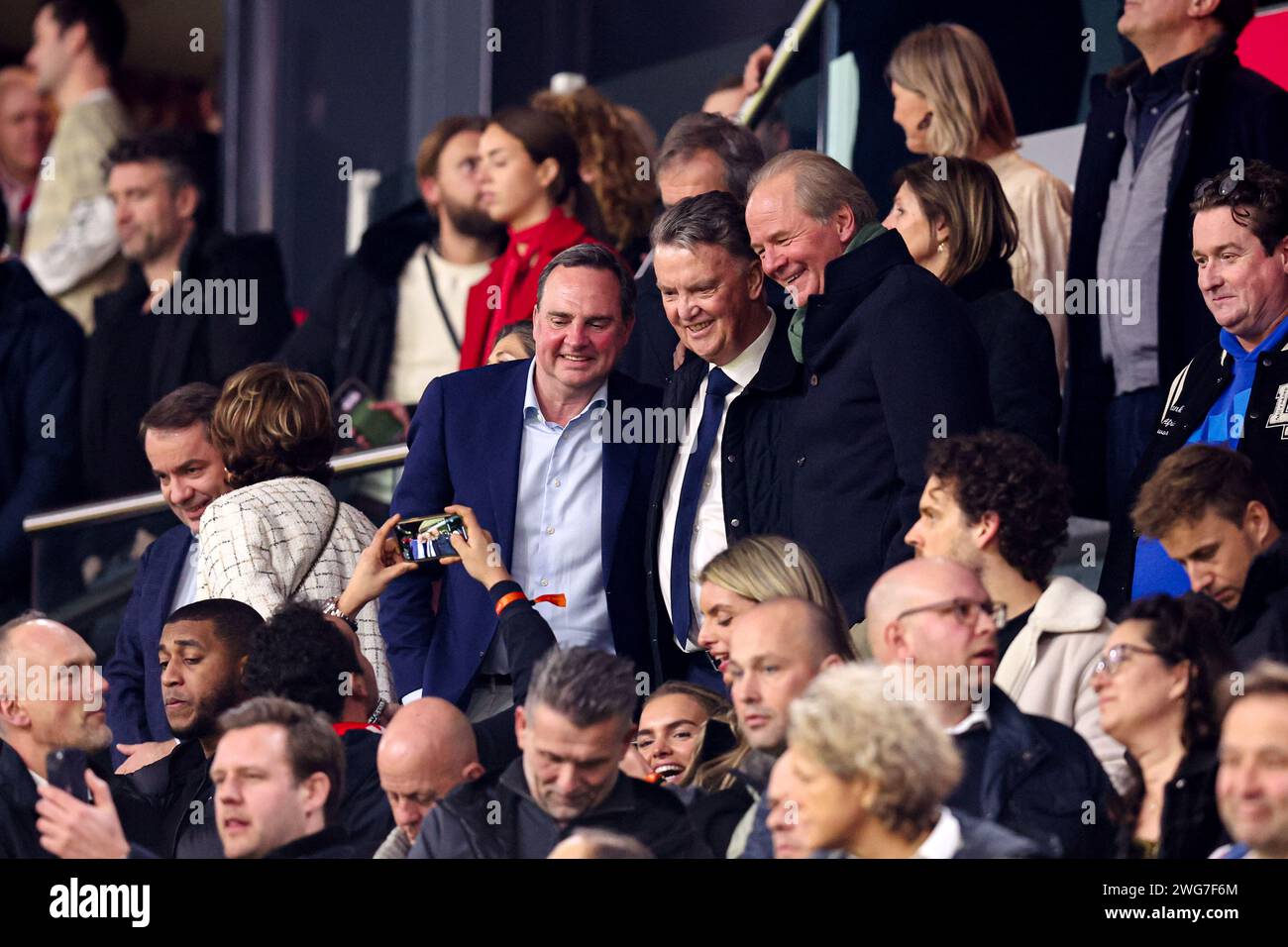 Amsterdam, Netherlands. 03rd Feb, 2024. AMSTERDAM, NETHERLANDS - FEBRUARY 3: Louis van Gaal during the Dutch Eredivisie match between AFC Ajax and PSV at Johan Cruijff ArenA on February 3, 2024 in Amsterdam, Netherlands. (Photo by Peter Lous/Orange Pictures) Credit: Orange Pics BV/Alamy Live News Stock Photo