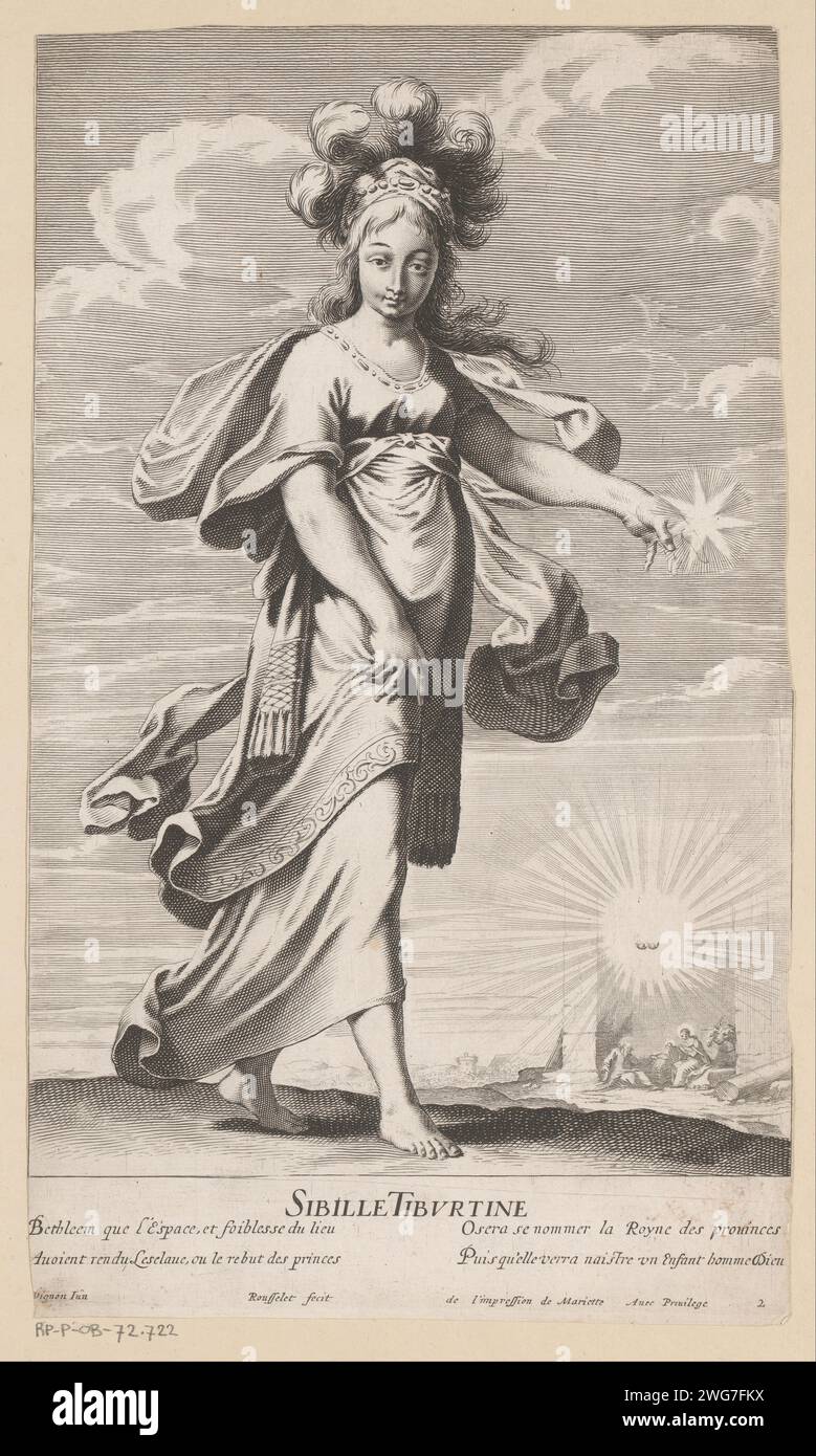 Tiburtin Sibille, with the birth of Christ, Gilles Rousselet, after ...