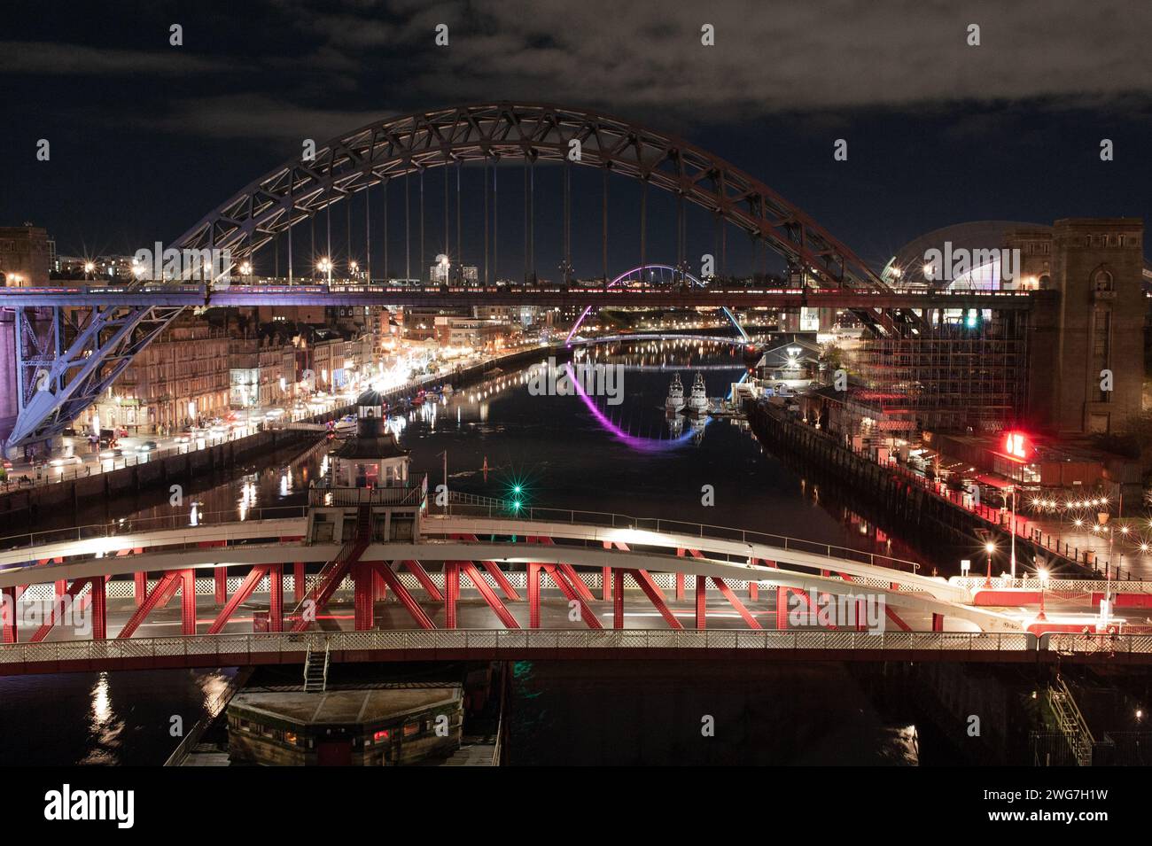 Newcastle Bridges Iconic Structures Linking the Cityscape Stock Photo