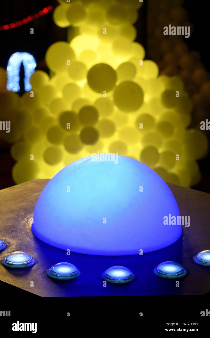 Half sphere with balloons concept art installation. Calgary Alberta