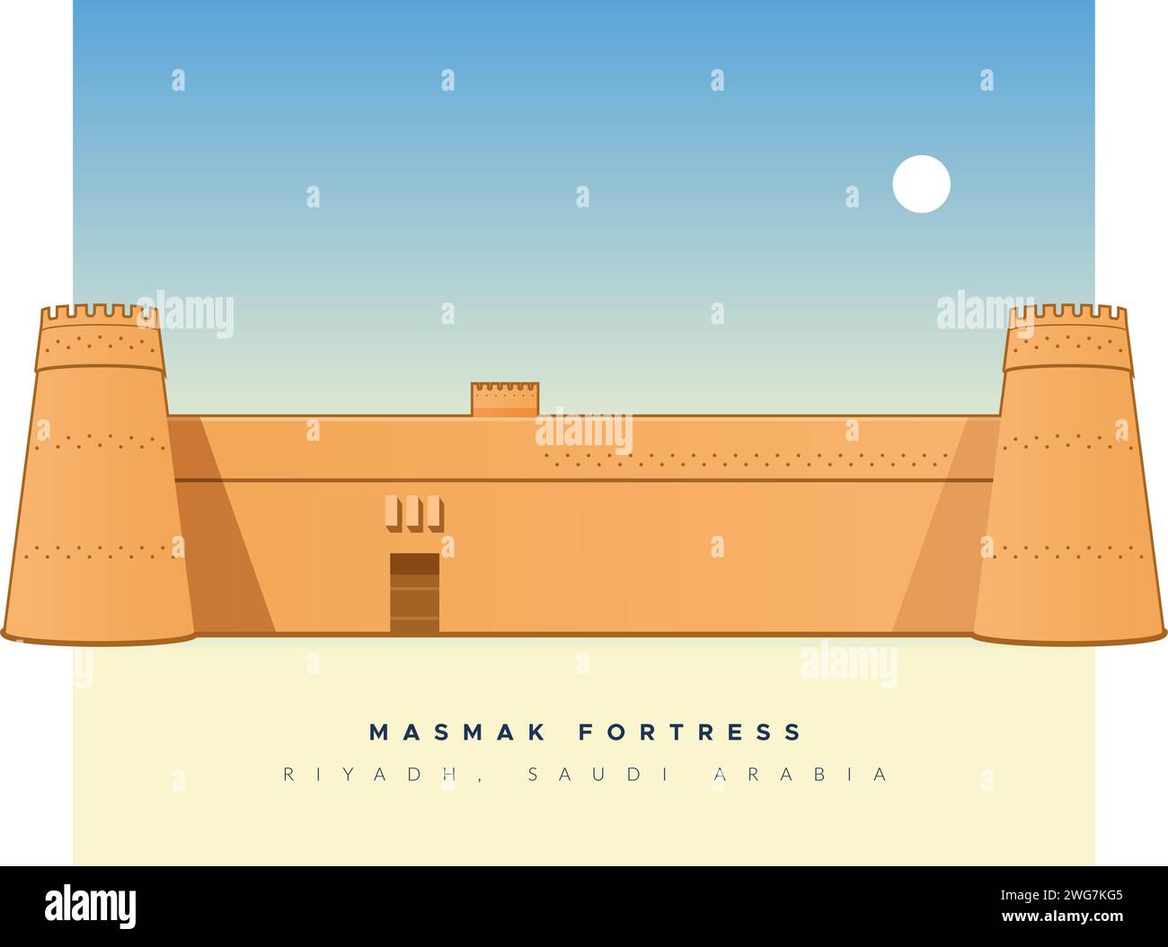Masmak Fortress - Riyadh, Saudi Arabia - Stock Illustration as EPS 10 ...