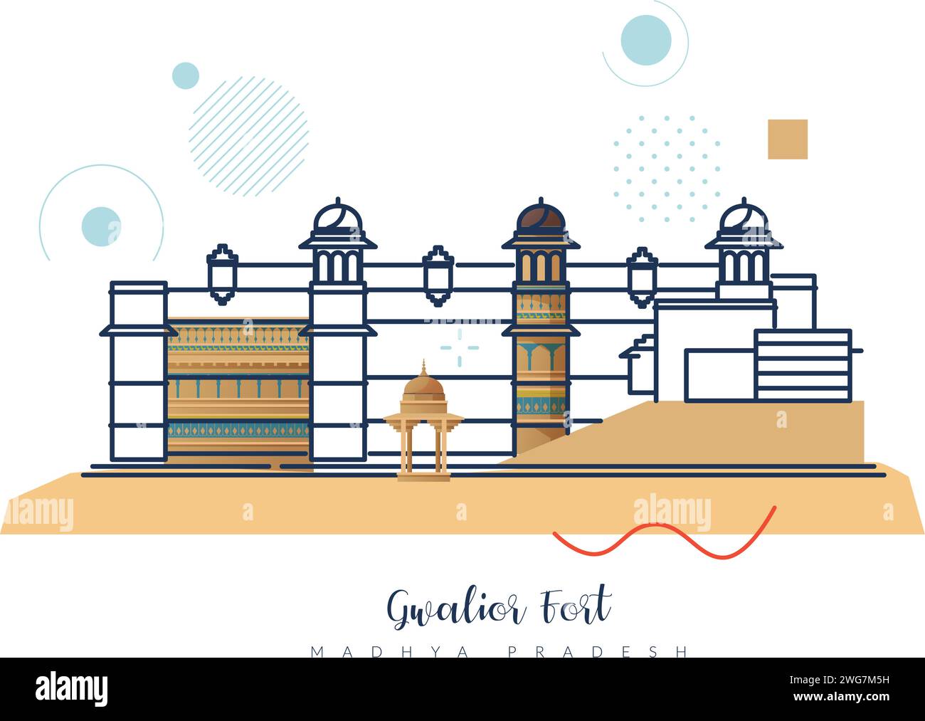 Gwalior Fort In Gwalior India British Raj Era 19th Century High-Res Vector  Graphic - Getty Images