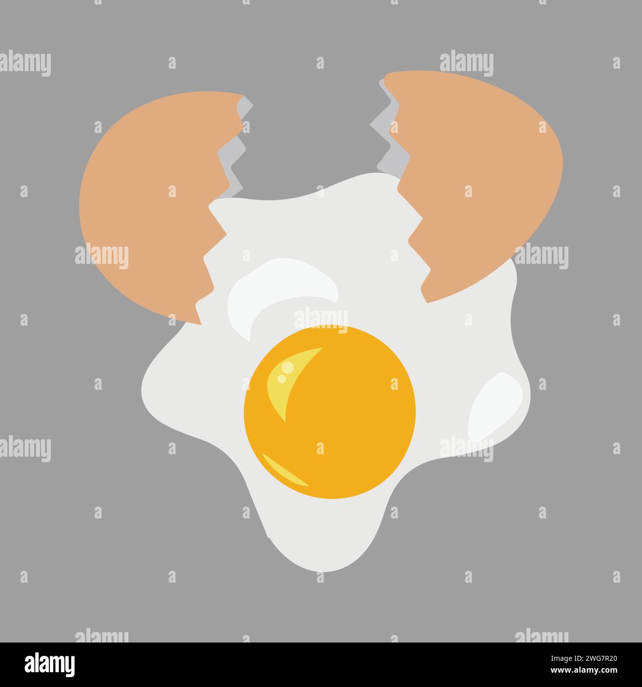 Egg vector illustration, Collection of whole, broken, fried, yolks