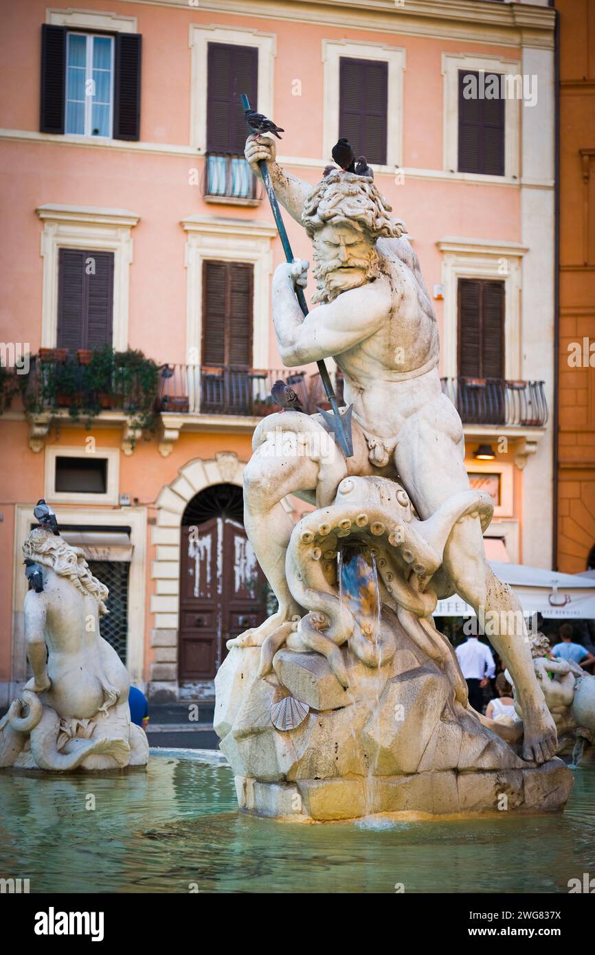 Fountain of Neptune (1574) created by Giacomo della Porta, Piazza ...