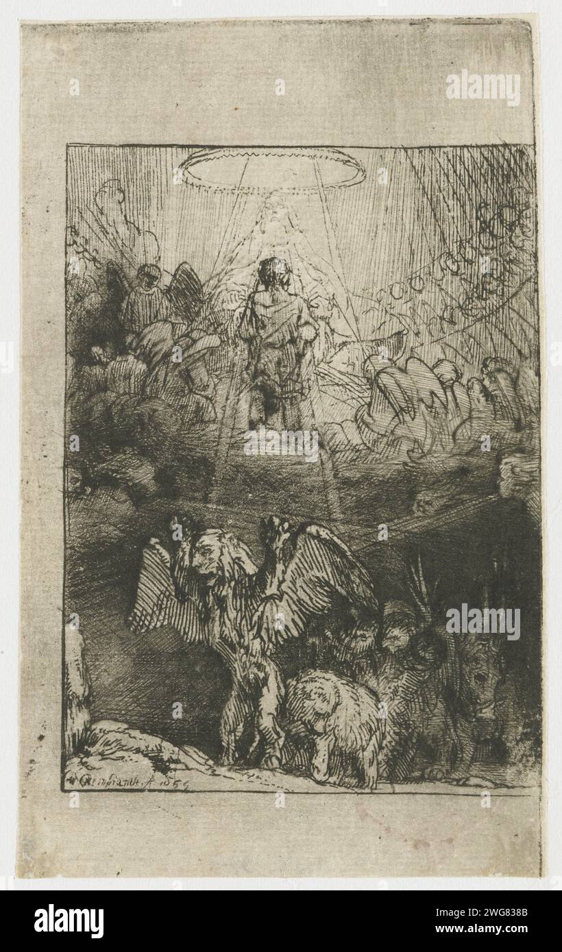 Daniel's Vision of the Four Beasts, Rembrandt van Rijn, 1655 print ...