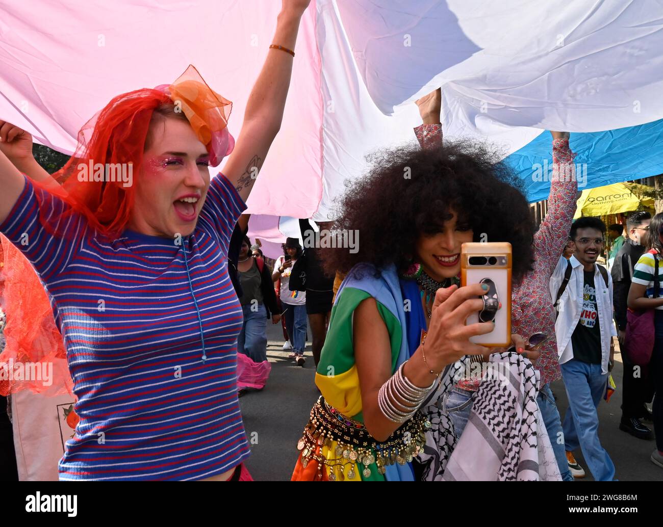 MUMBAI, INDIA - FEBRUARY 3: Members of LGBTQIA  community participated in Mumbai Queer Pride march at August Kranti Maidan, on February 3, 2024 in Mumbai, India. The aim of the events is to increase the visibility of the community to spark awareness and discussion and to foster safe spaces for the community. (Photo by Anshuman Poyrekar/Hindustan Times/Sipa USA ) Credit: Sipa USA/Alamy Live News Stock Photo