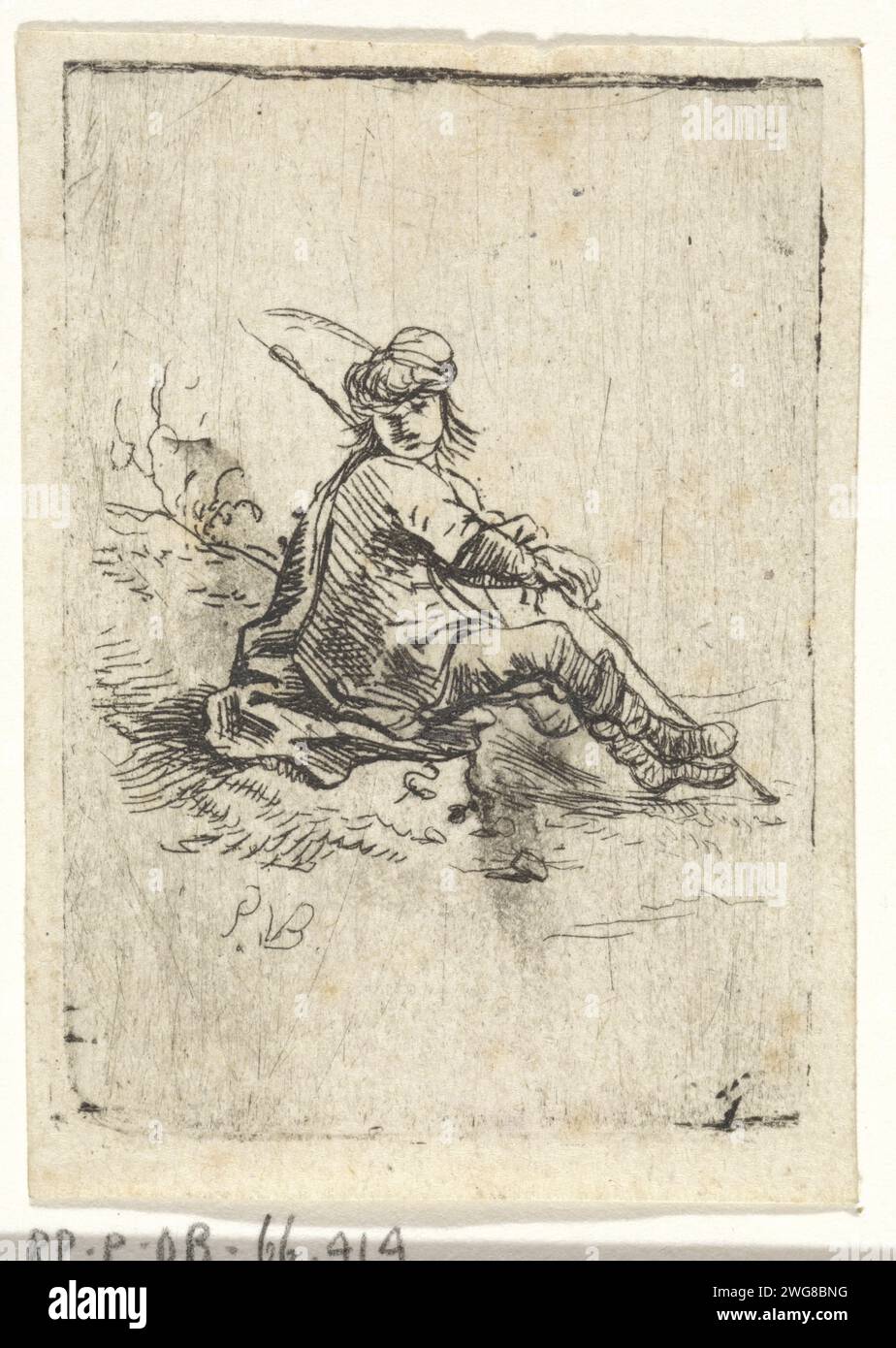 Rustende Herder, Pieter Cornelisz. Verbeeck, 1620 1654 print Haarlem