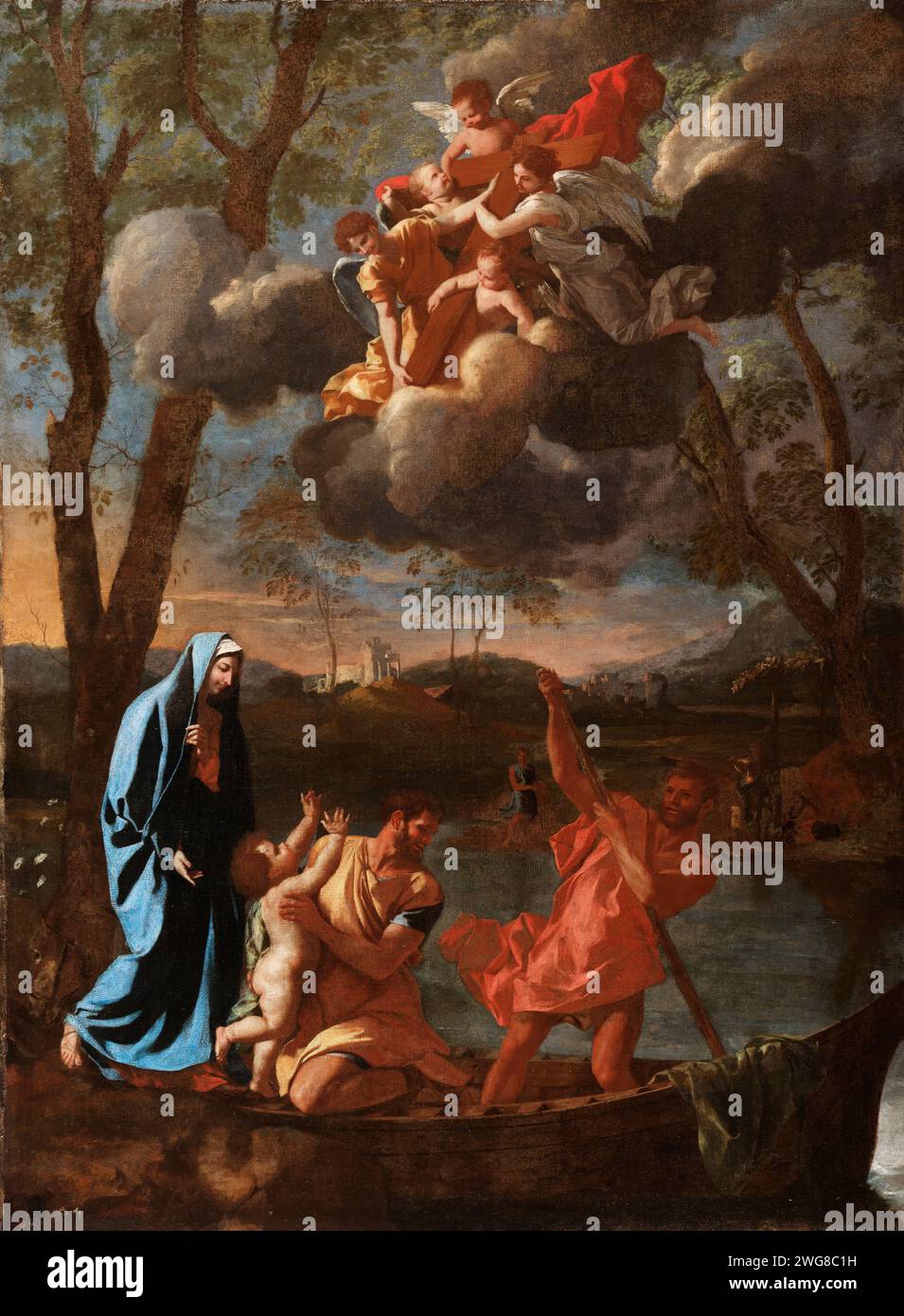 The Return of the Holy Family to Nazareth.  Nicolas Poussin.  . 1627. Stock Photo