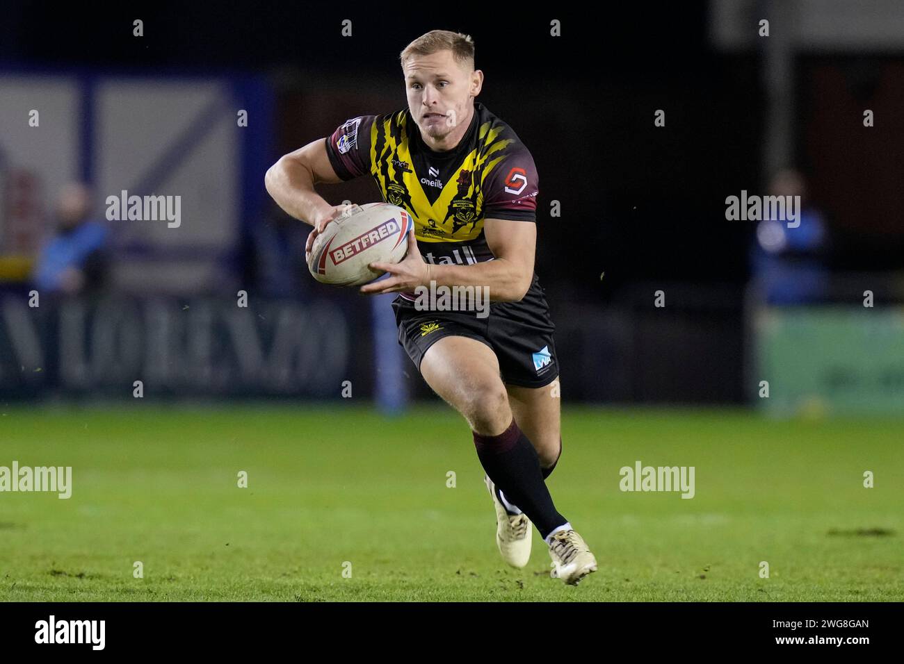 Brad Dwyer of Warrington Wolves during the Rugby League Joe Philbin ...