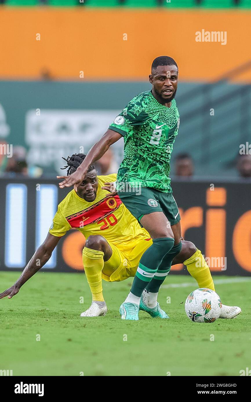 Abidjan, Nigeria. 2nd Feb, 2024. Nigeria vs Angola, Quarter final at