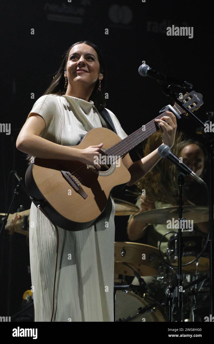 The singer-songwriter Valeria Castro during his concert at the Teatro Circo Price in Madrid, on 03 February, 2024 in Madrid, Spain. Stock Photo