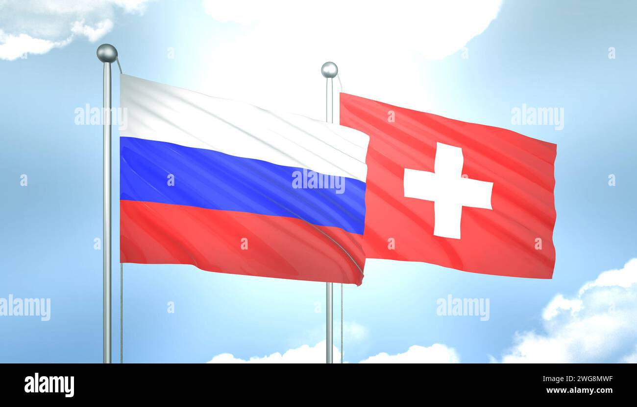 Sebian Vs. Russian Flags Flags russia switzerland on hi-res stock photography and images - Alamy