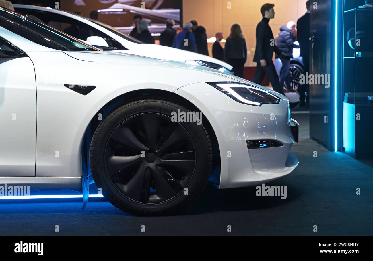 Tesla model S during Friday's press screening during Europe's largest ...
