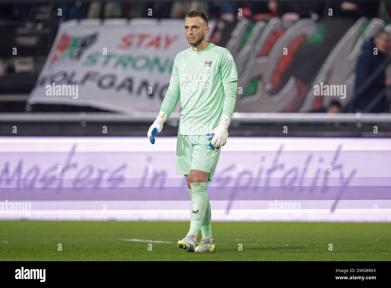 Nijmegen, The Netherlands. 3rd Feb, 2024. NIJMEGEN, THE NETHERLANDS - FEBRUARY 3: Goalkeeper Jasper Cillessen of NEC looks up during the Dutch Eredivisie match between NEC and Heracles Almelo at Goffertstadion on February 3, 2024 in Nijmegen, The Netherlands. (Photo by Broer van den Boom/Orange Pictures) Credit: dpa/Alamy Live News Stock Photo