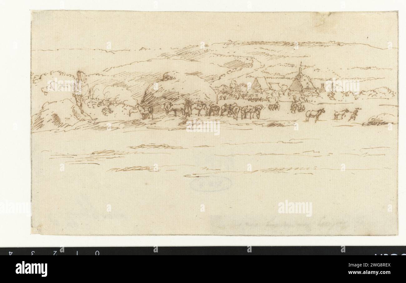 At Charleroi, Constantijn Huygens (II), 1677 drawing Dealing the siege of Charleroi and retreat of the troops of Willem III, August 14, 1677.  paper. ink pen raising the siege Charleroi Stock Photo