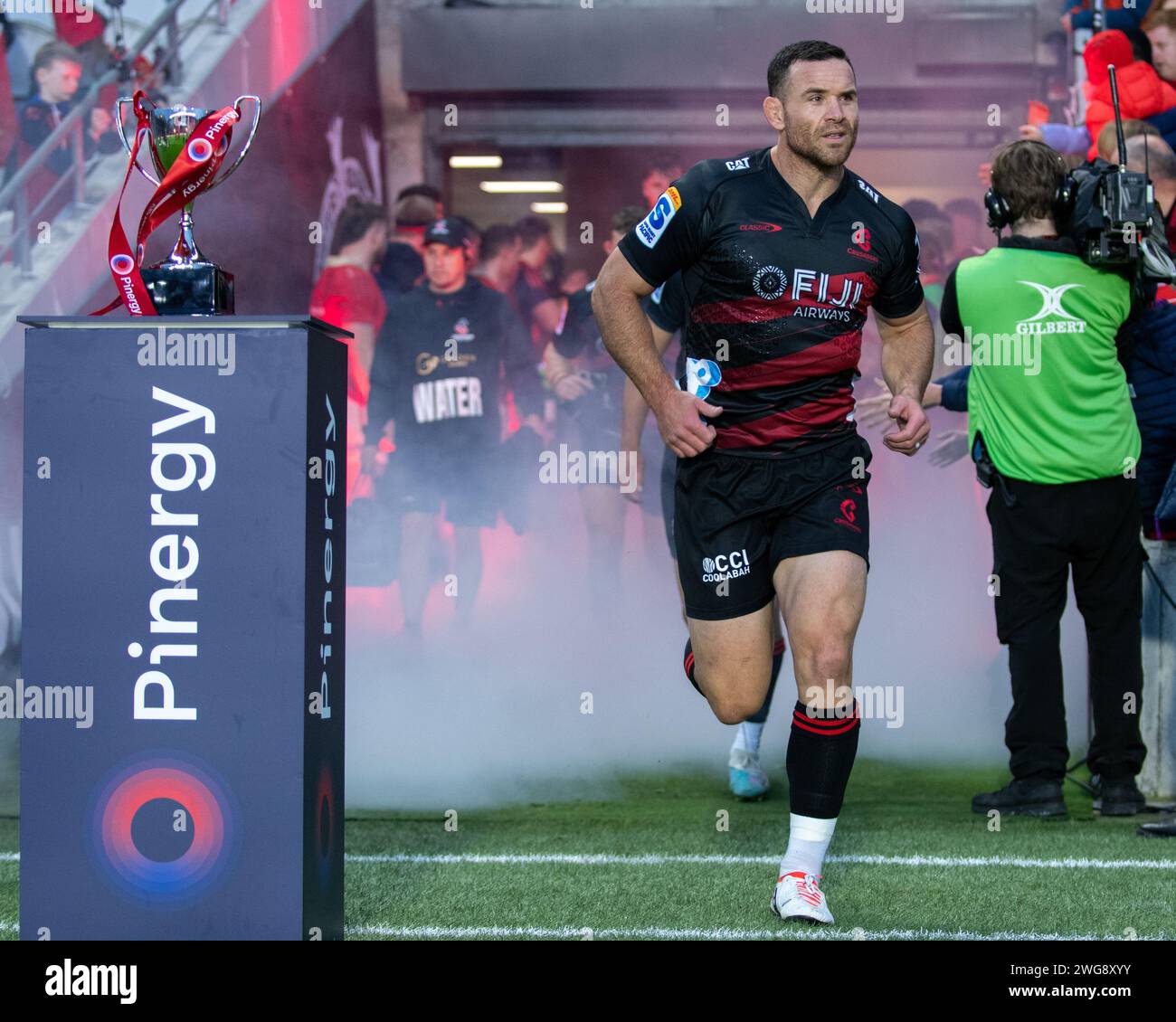 Cork, Ireland. 03rd Feb, 2024. Ryan Crotty of Crusaders during the test match between Munster Rugby and Crusaders at Pairc Ui Chaoimh in Cork, Ireland on February 3, 2024 (Photo by Andrew SURMA/ Credit: Sipa USA/Alamy Live News Stock Photo