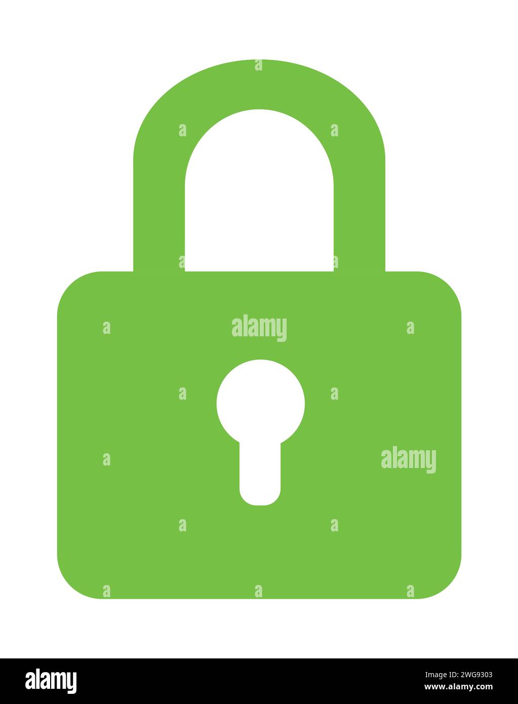 Isolated icon of locked green door padlock Stock Photo Alamy