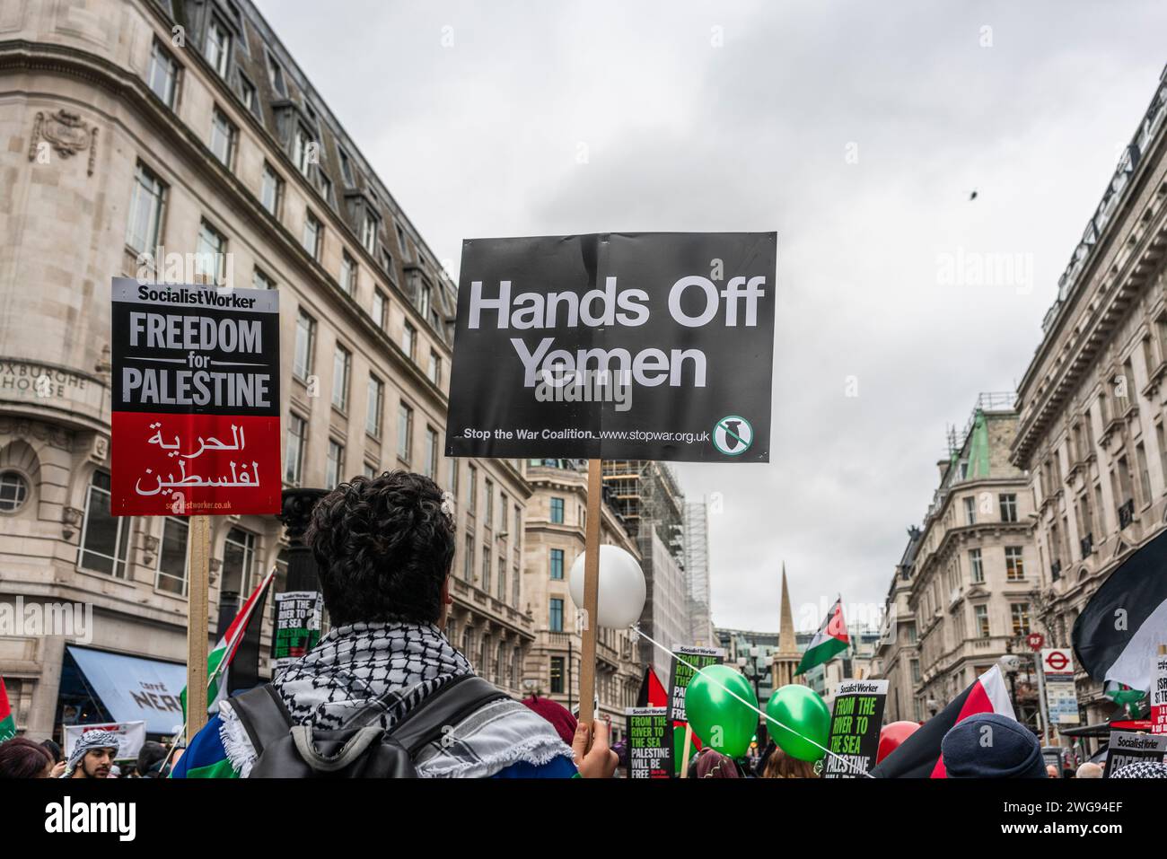 London, UK. 3rd February 2024. Freedom for Palestine and Hands off ...