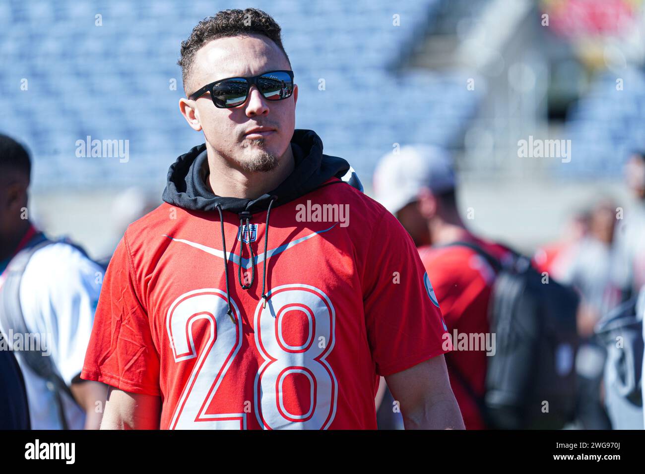 Orlando, Florida, USA, February 2, 2024, Miles Killebrew #28 of the Pitsburg Steelers During AFC vs NFC NFL Pro Bowl Practice Session at Camping World Stadium. (Photo Credit: Marty Jean-Louis/Alamy Live News Stock Photo