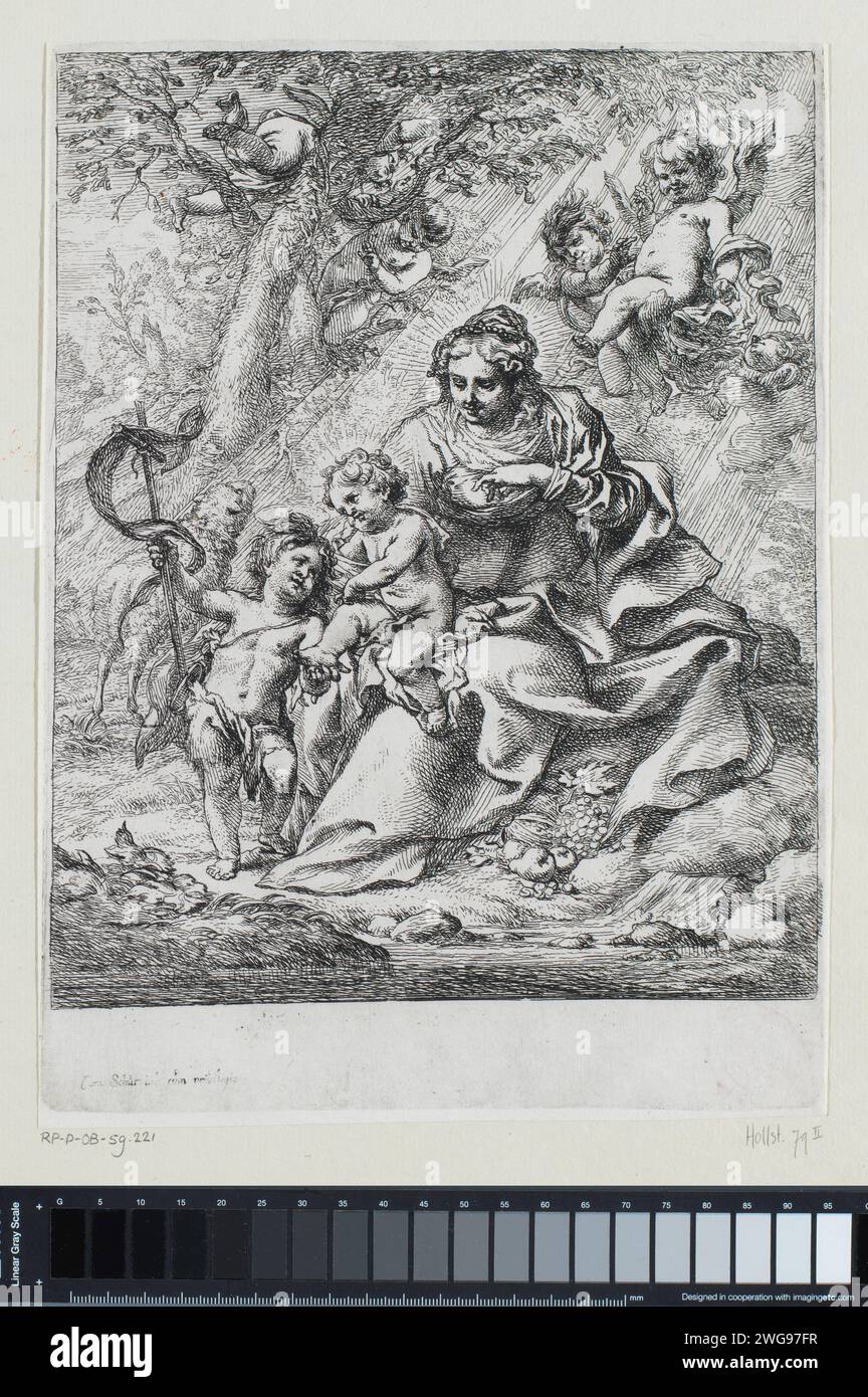 Madonna with Kind and Johannes de Boper in a landscape, Cornelis Schut ...