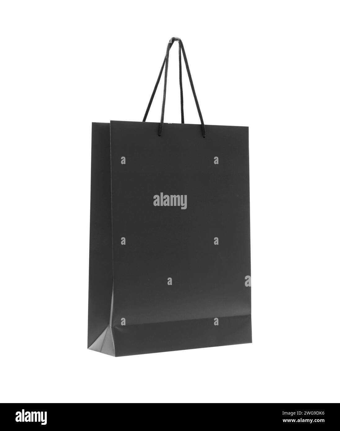 Dark blue paper shopping bag isolated on white Stock Photo - Alamy