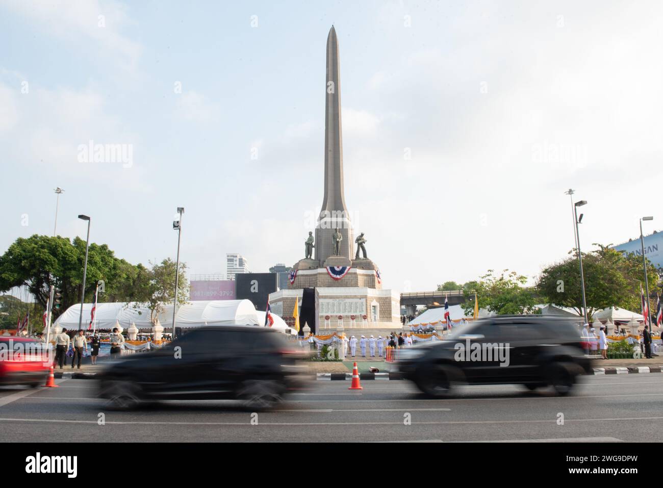 Bangkok Bangkok Thailand 3rd Feb 2024 Traffic Around Victory   Bangkok Bangkok Thailand 3rd Feb 2024 Traffic Around Victory Monument Event Space On The Occasion Of The Veterans Day On February 3 2024 In Bangkok Credit Image Teera Noisakranpacific Press Via Zuma Press Wire Editorial Usage Only! Not For Commercial Usage! 2WG9DPW 