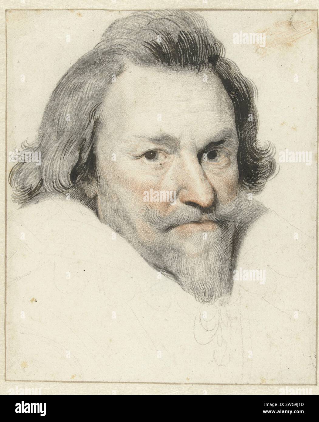 Portrait of Prince Philip Willem, Pieter Claesz. Soutman, 1638 - 1643 drawing Design for a print.  paper. chalk brush historical persons Stock Photo