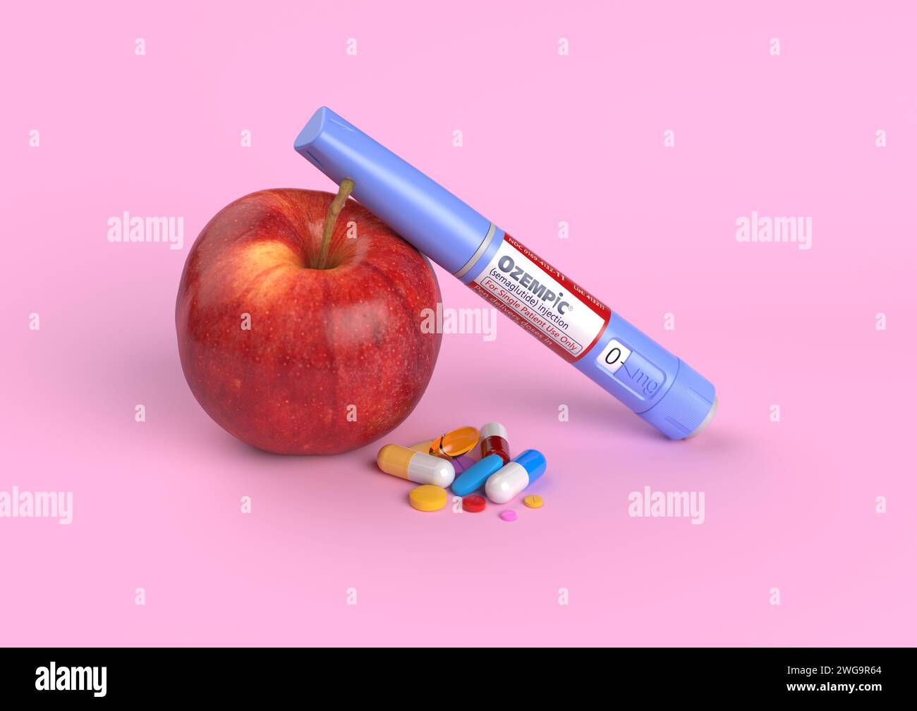 Ozempic injection pen, ideal for visual content related to diet
