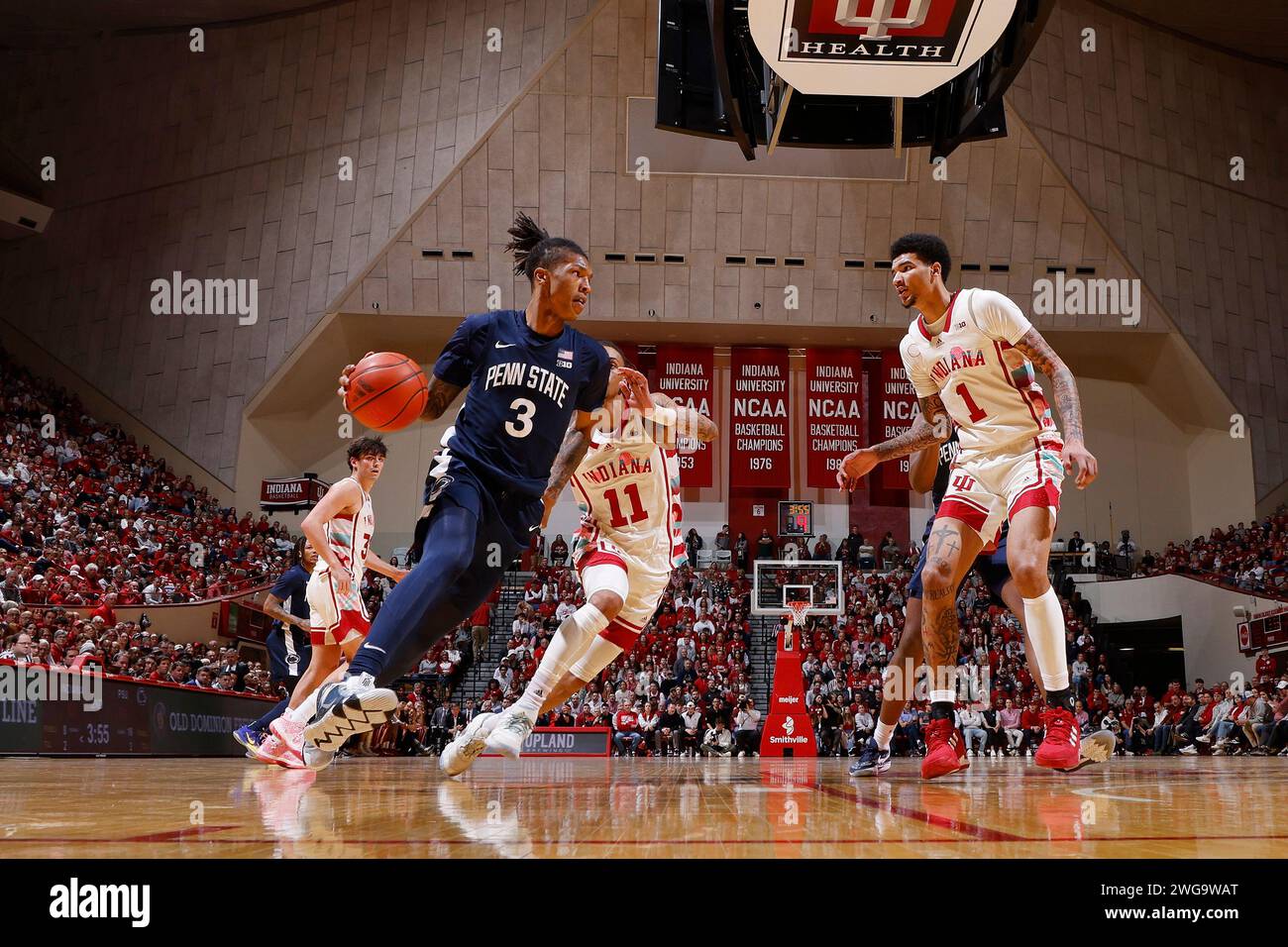 BLOOMINGTON, IN - FEBRUARY 03: Penn State Nittany Lions guard Nick Kern