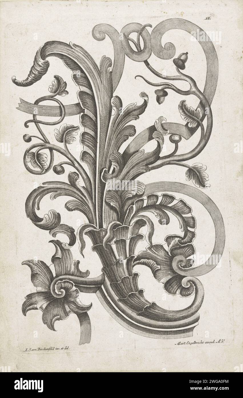 Forging work with floral motifs, 1694 - 1756 print The print is part of ...