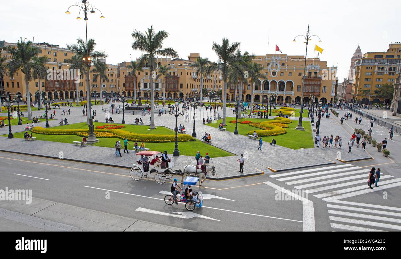 Plaza Major or Plaza de Armas, Lima, Peru Stock Photo