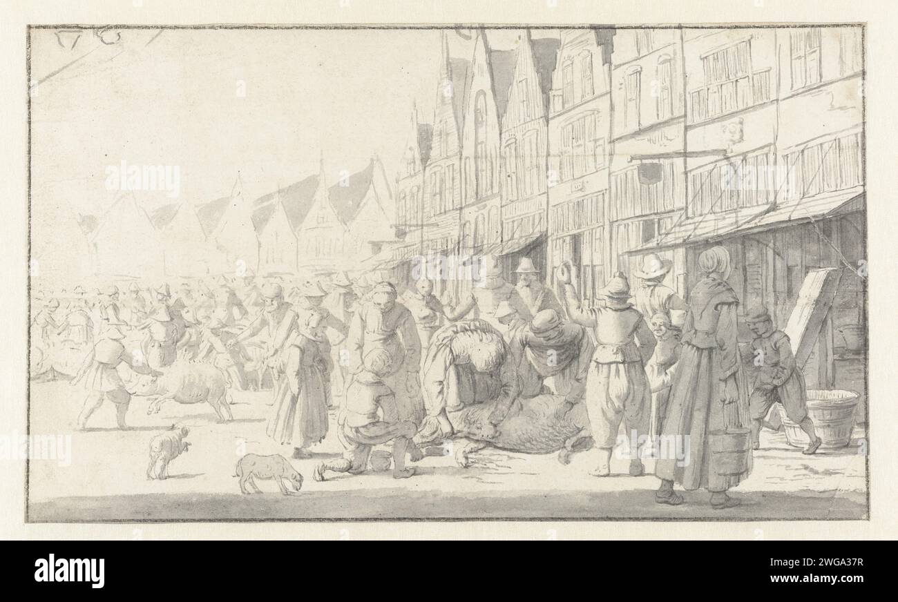 Varkensmarkt, Anonymous, After Jan van de Velde (II), 1603 - 1691 ...