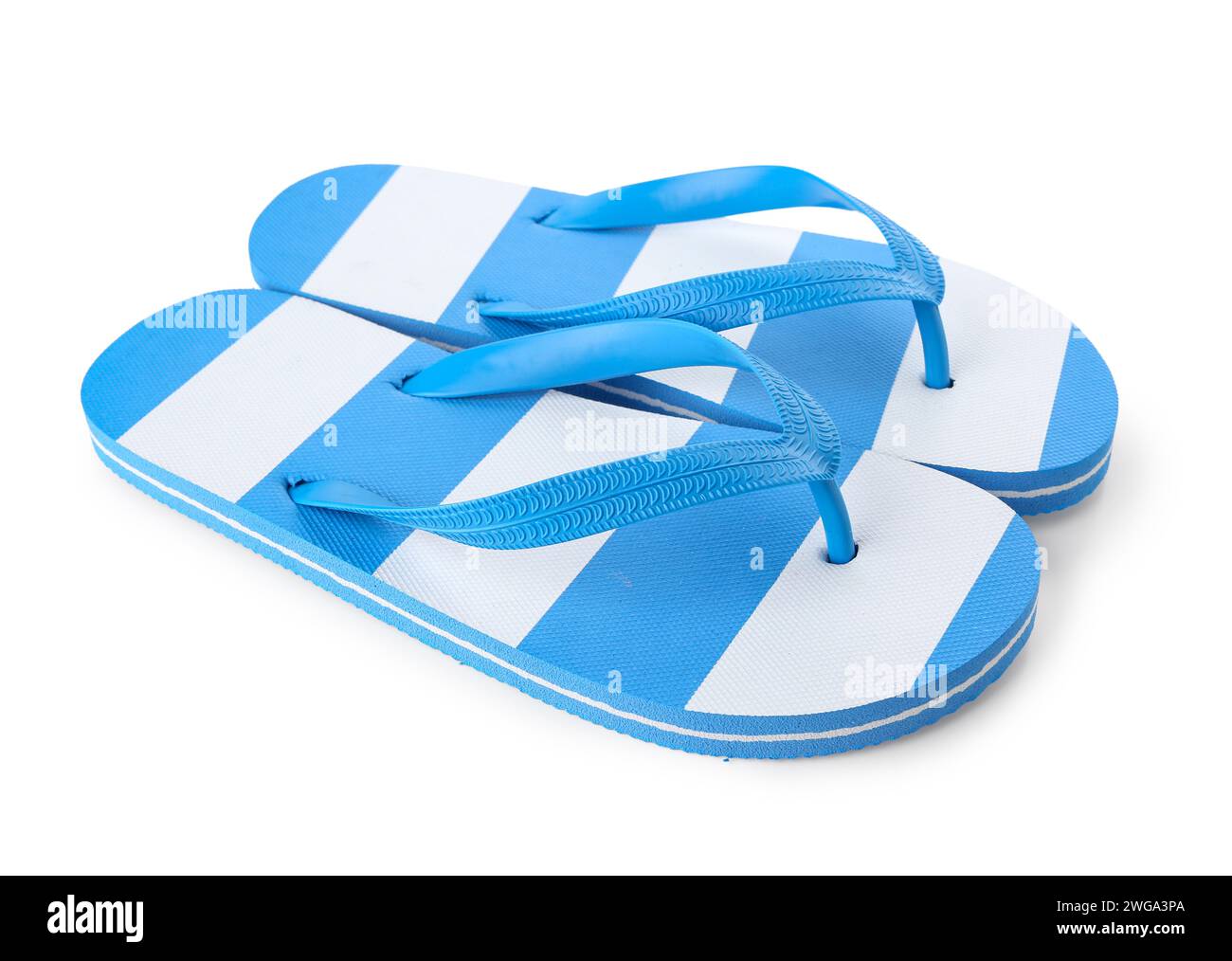 Colorful female flip flops on white background Stock Photo - Alamy
